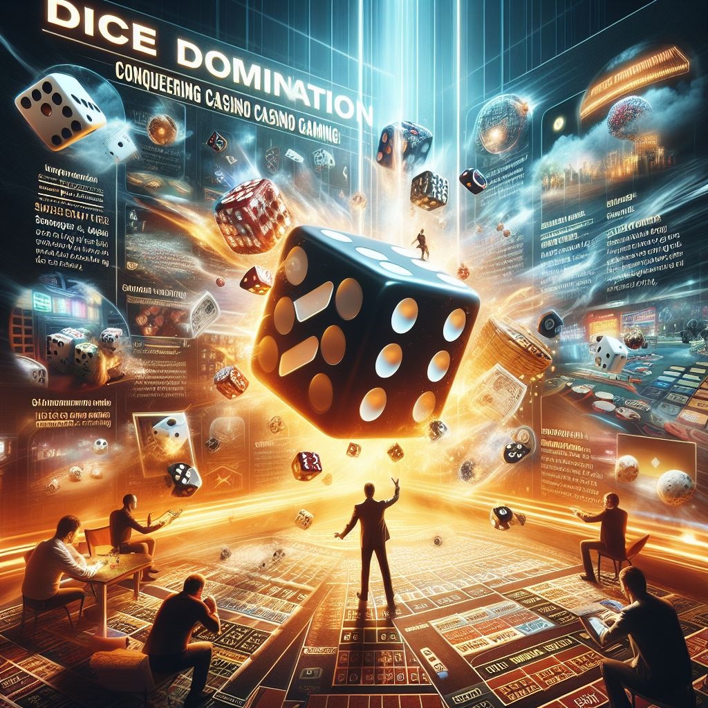 An image depicting a pair of Dice Domination across a green felt casino table, symbolizing the excitement and anticipation of dice games in the casino.